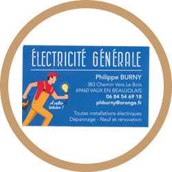 Carte de visite Électricité générale Philippe Burny